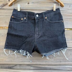 Levi’s Distressed Black Denim Shorts